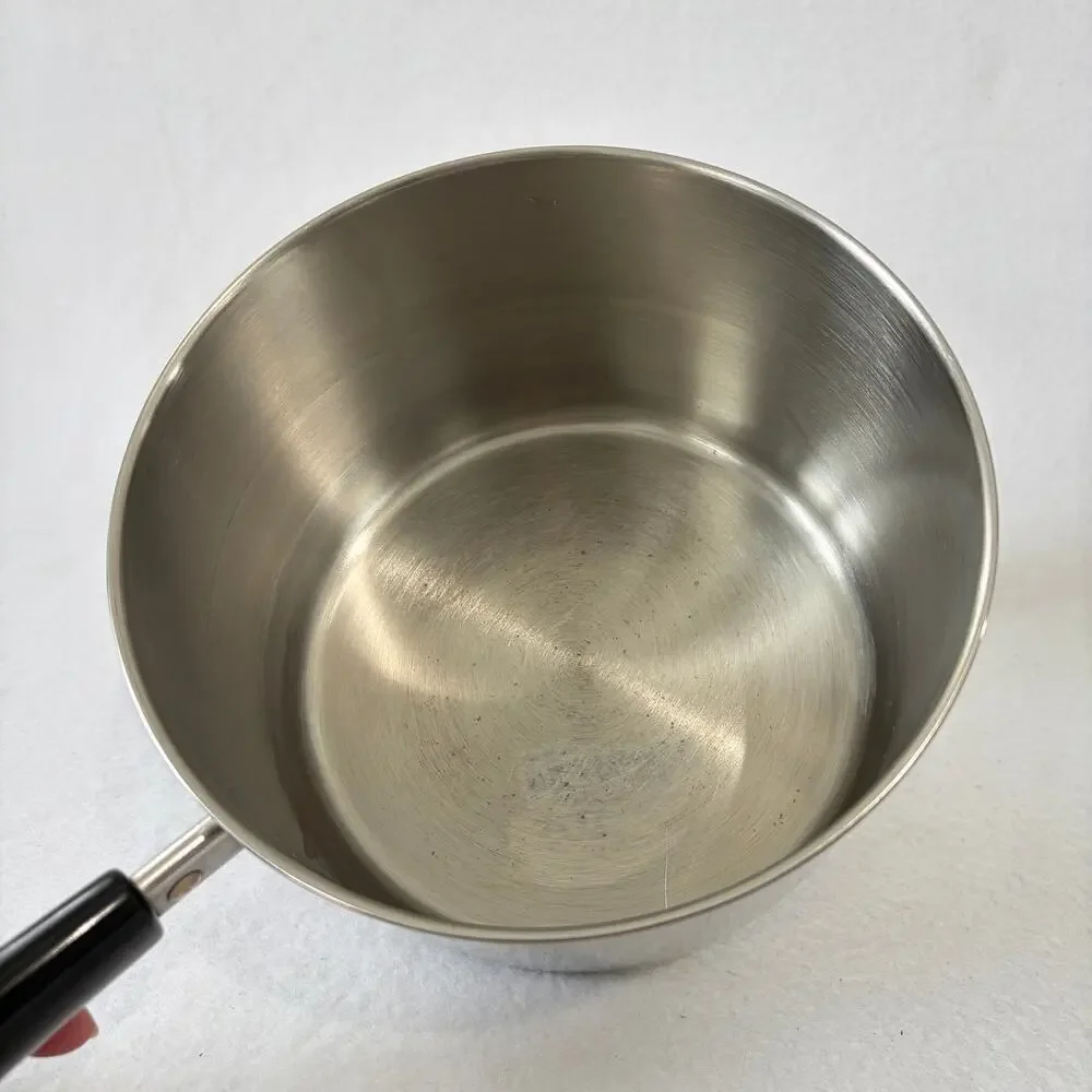 Revere Ware 1 QT Saucepan Pot & Lid Clinton 97C Aluminum Disc Bottom Stainless